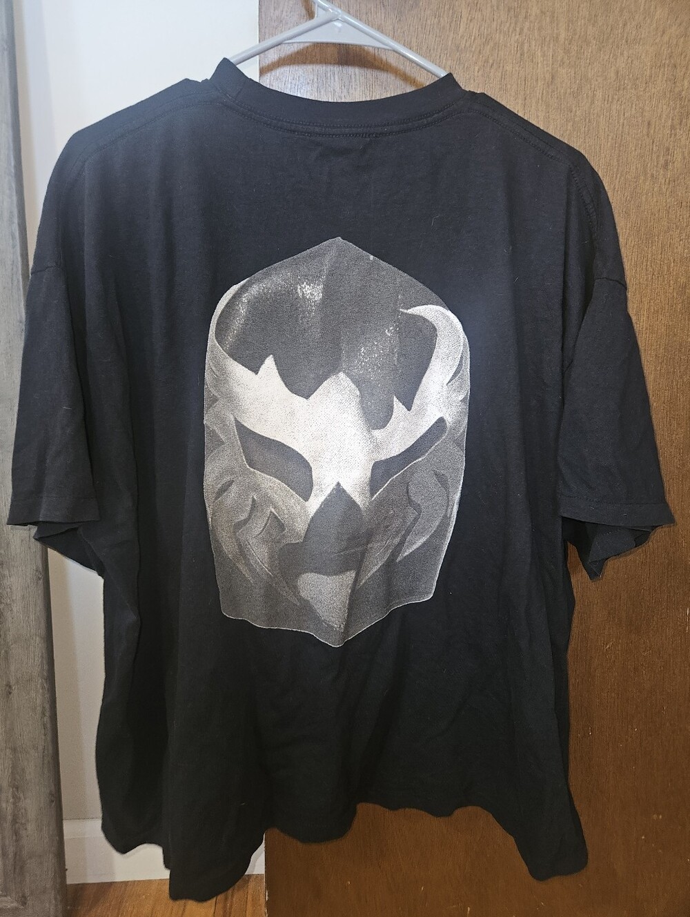 Yeezy Black Tee with Star & Silver Mask Print From Tampa Bully Concert Merch